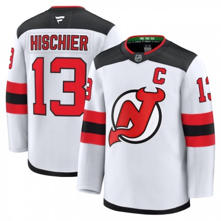 New Jersey Devils Hockeydrakt Fanatics Premium Nico Hischier 2024-25 Hvit Borte - Herre